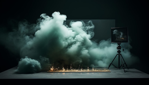 Product backdrop cinematic smoke realistic design
