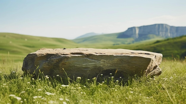 product background photo backdrop stone podium on hilltop