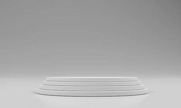 Product background with empty white podium on 3d rendering