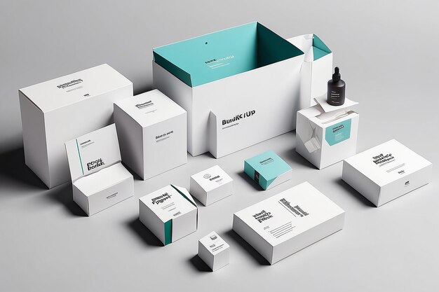Foto bundle di modellazione della scatola del prodotto