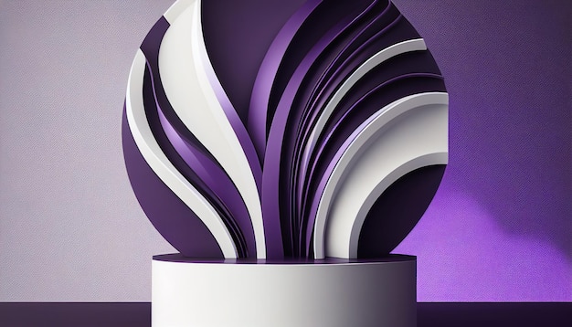 製品プレゼンテーションのための製品ディスプレイ3 d表彰台紫色の背景