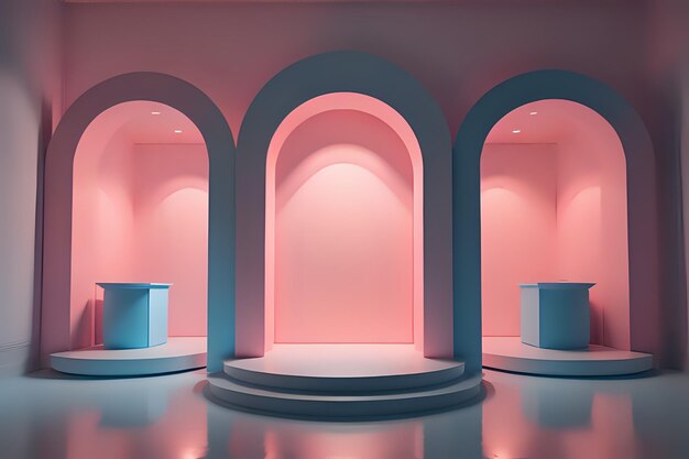 product display 3d podium with geometric abstract background made with Generative AI