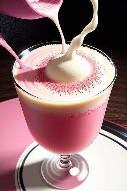 Foto esposizione di deliziose bevande a base di succo di fragola e bevande alla frutta