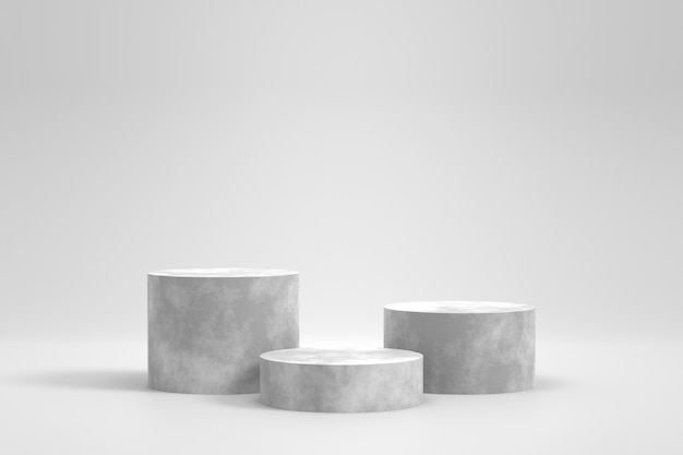 Product display design with cement texture. 3D rendering.