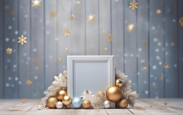 Product display mockup with festive christmas concept Ai Generative