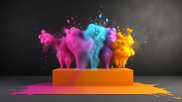 다채로운 파우더 페인트 로 된 제품 전시 포디움