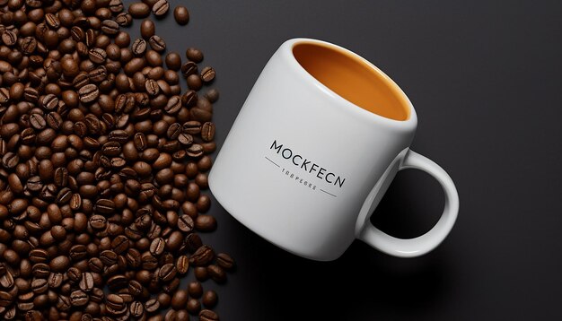 Foto fotografia di modello di prodotto di una semplice tazza di caffè