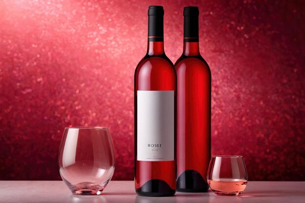 Photo product packaging mockup photo of bottle of rosee wine studio advertising photoshoot