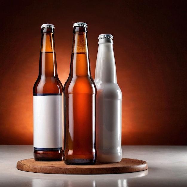 Мокет упаковки продукта фото бутылки пива рекламная фотосессия студии