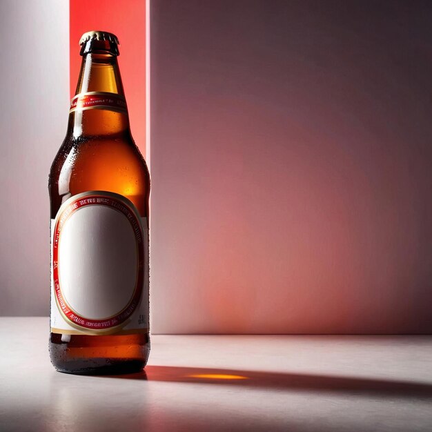 Product packaging mockup photo ofbottle of beer studio advertising photoshoot