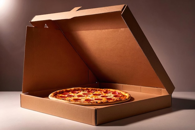 Product packaging mockup photo of Pizza box studio advertising photoshoot