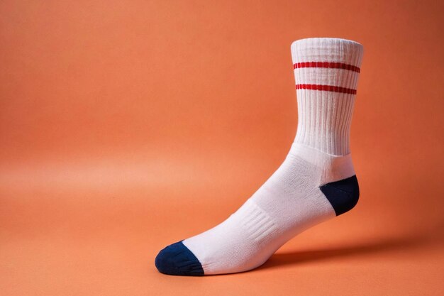 Product packaging mockup photo of Socks studio advertising photoshoot