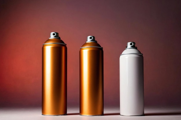 Product packaging mockup photo of Spray can studio advertising photoshoot