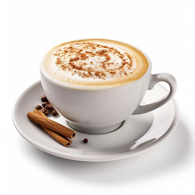 Product photography of cappuccino isolated