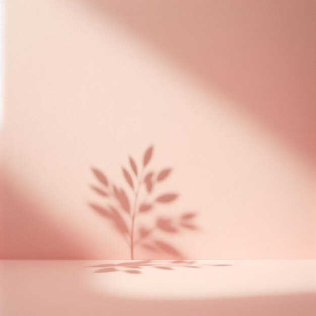 Product photography podium with leaf shadow