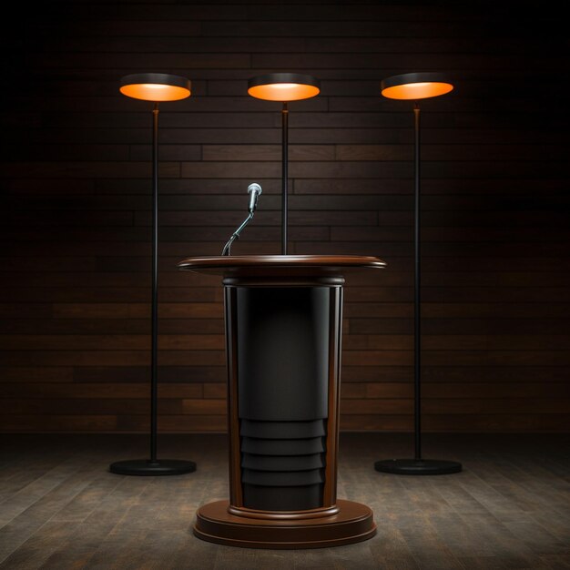 Photo product platform podium on black smoke background