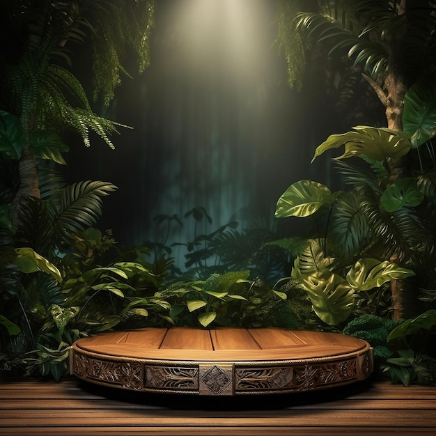 Product Podium Hout Jungle Theme