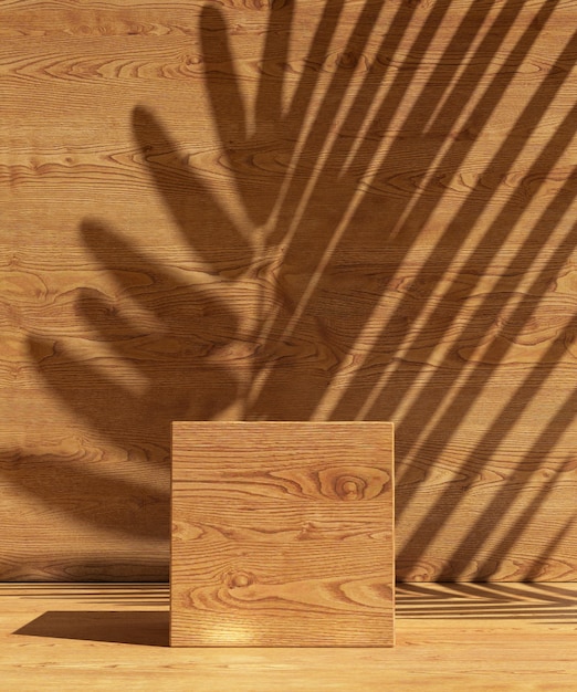 Product podium with leaf shadow