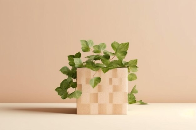 Product podium with nature plants