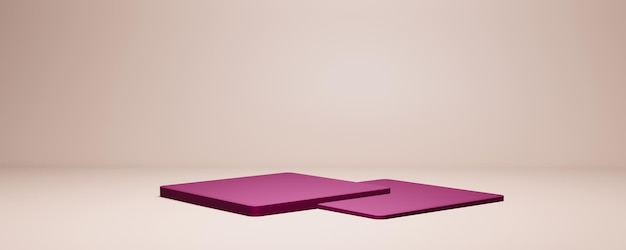 Сцена презентации продукта или подиум для презентации продукта на розовом студийном фоне 3D рендеринг