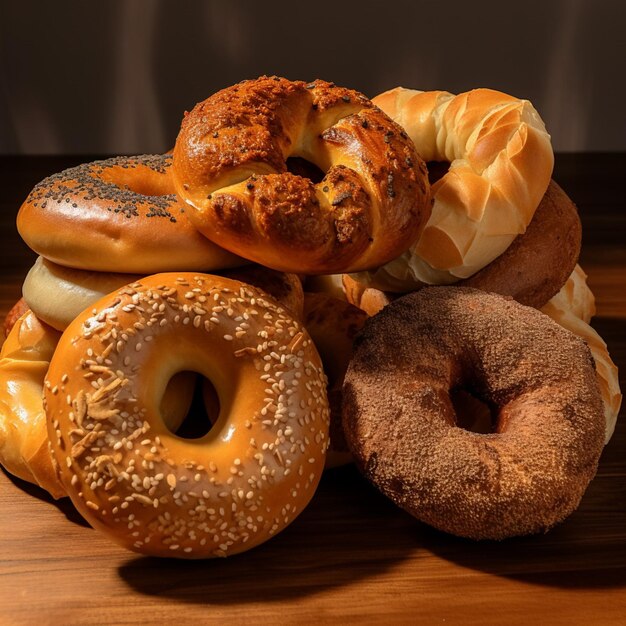 Product shots of bagels high quality 4k ultra hd