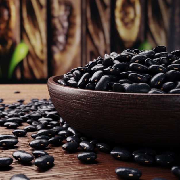 Product shots of black beans high quality 4k ultra