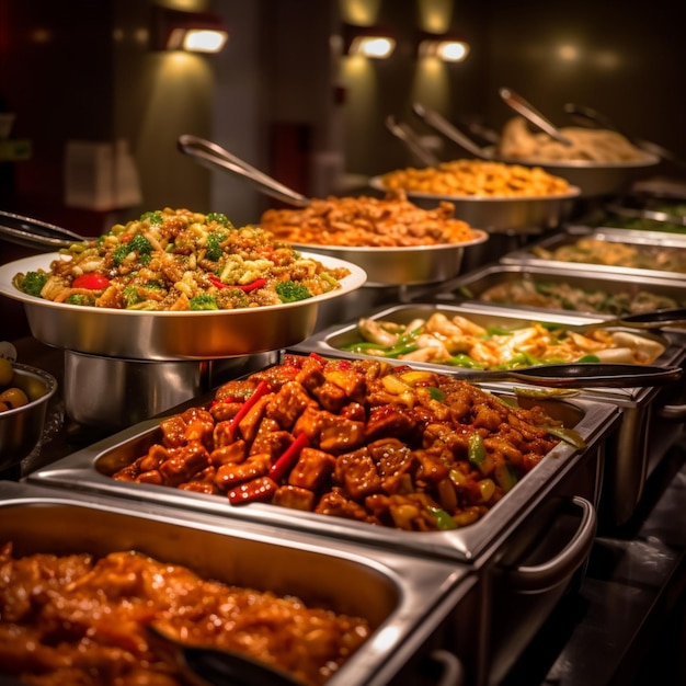 Premium Photo | Product shots of chinese food chinese buffet