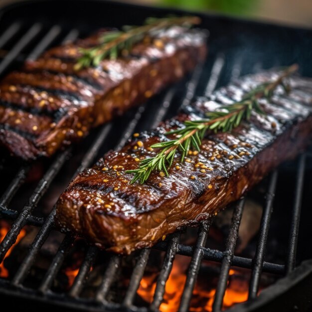 Product shots of Flank steak marinated in a mixtu