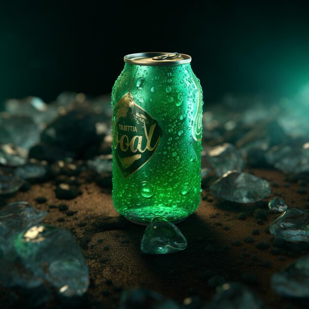 Product shots of Green Cola high quality 4k ultr