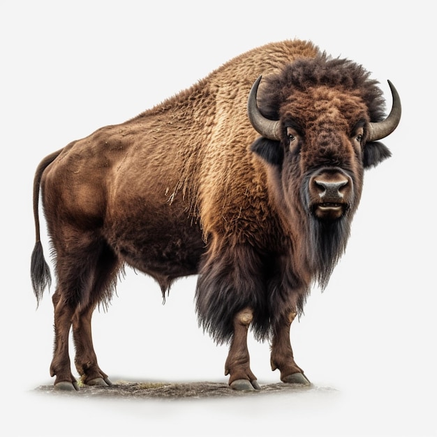 Product shots of photo of bison with no backgroun