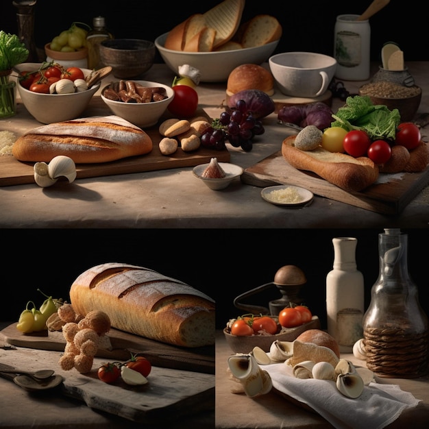 Product shots of photorealistic professional food