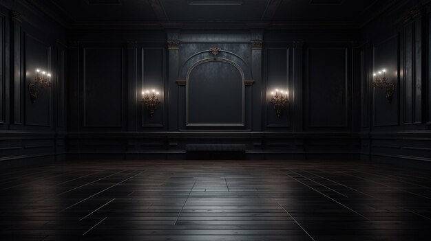 Photo product showcase dark empty room and floor