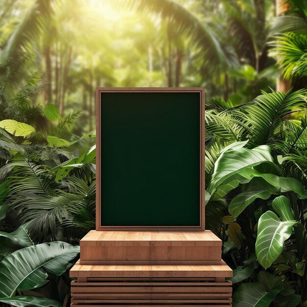 Product Stage Podium Wood Jungle Theme