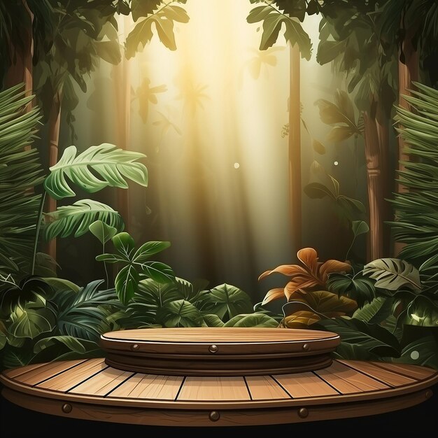 Foto prodotto podium wood jungle theme