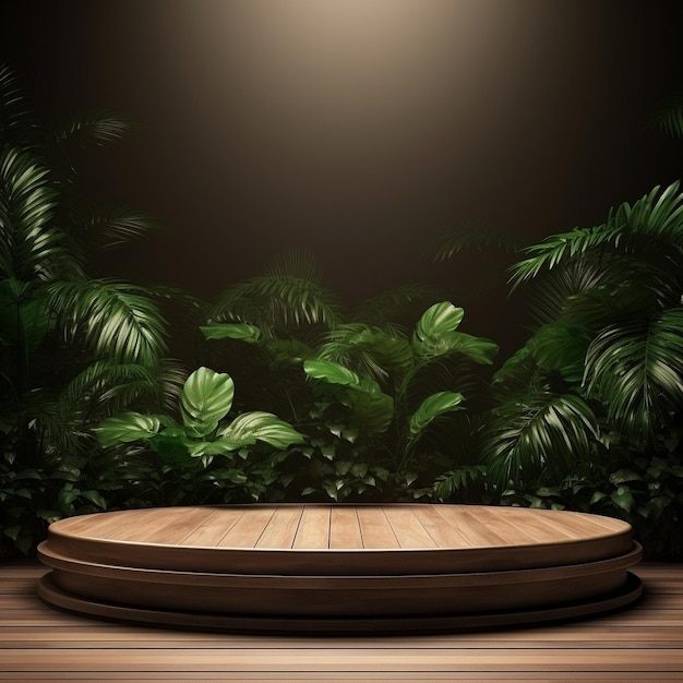 Product Stage Podium Wood Jungle