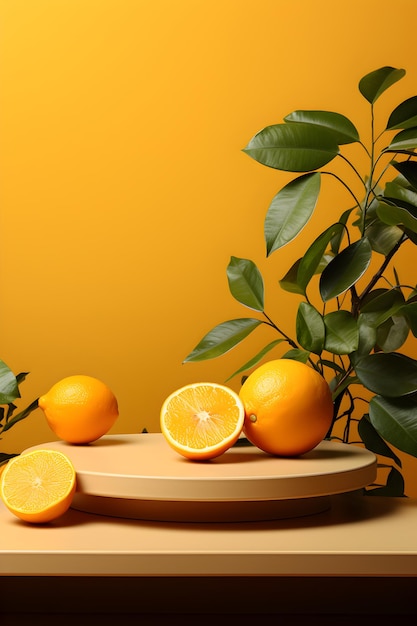 Product Staging with Orange Fruits