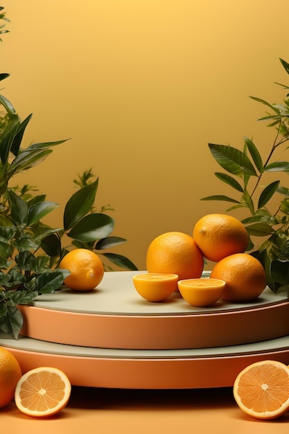 Product Staging with Orange Fruits