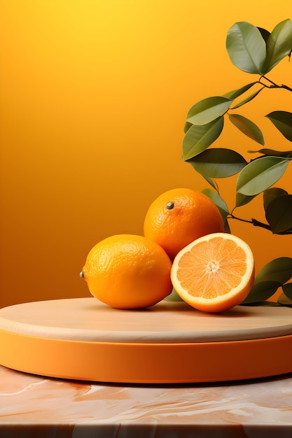 Product Staging with Orange Fruits