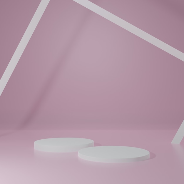 Product Stand in pink room Studio Scene For Product minimal design3D rendering