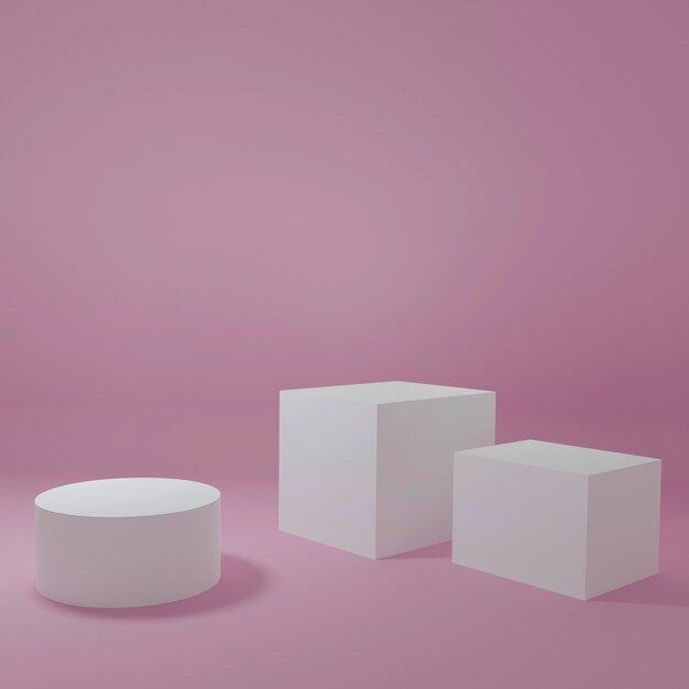 Product Stand in pink room Studio Scene For Product minimal design3D rendering