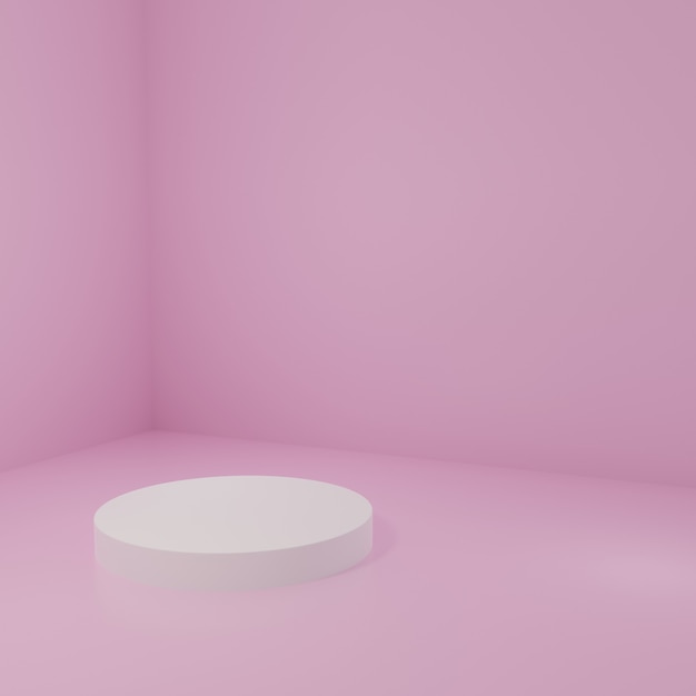 Photo product stand in pink room studio scene for product minimal design3d rendering