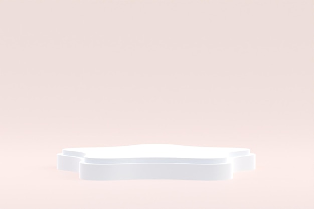 Стенд продукта Podium minimal на кремовом фоне для презентации косметической продукции.