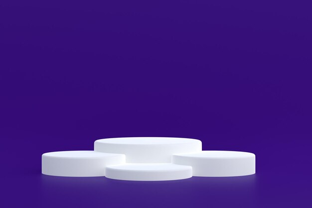 Product stand, podium minimal on purple background for cosmetic product presentation