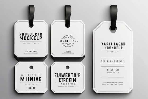 Photo product tag mockup set