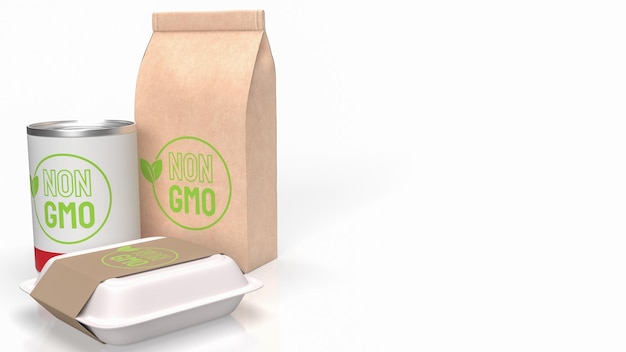 The Product on white Background for non gmo concept 3d rendering