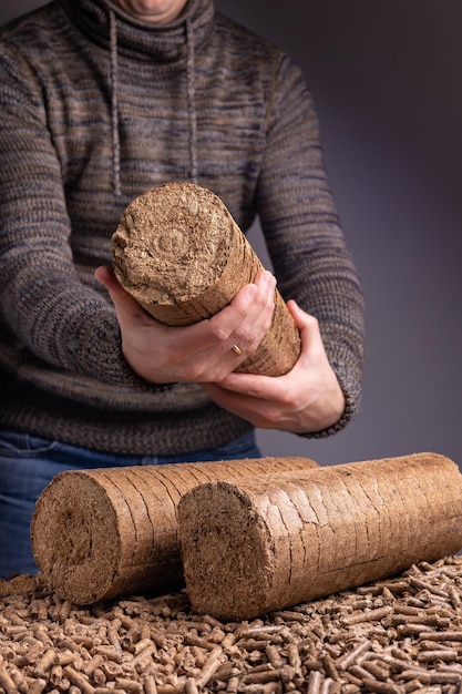 Productie van houtpellets Een soort houtbrandstof