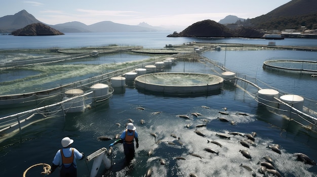 Production commercial fish farm