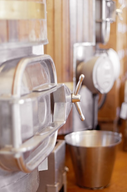 On the production line Shot of beer brewing in process