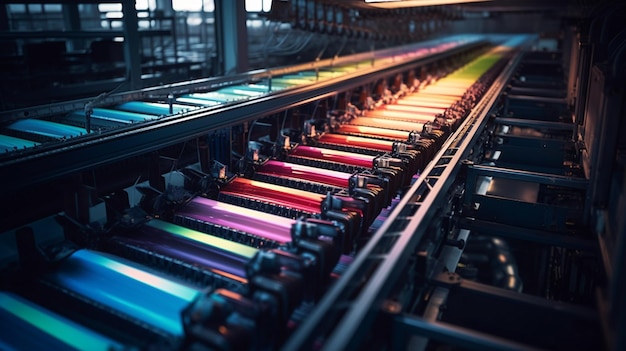 Production line of the textile factory Textile industrygenerative ai