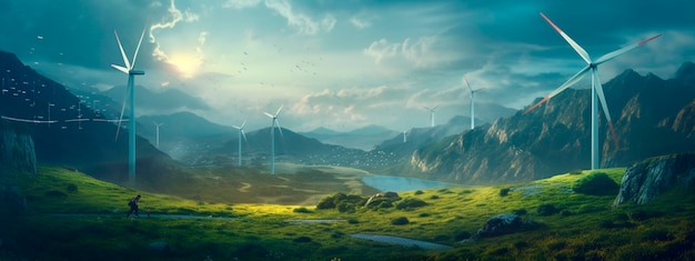 Production of sustainable green energy Generative AI